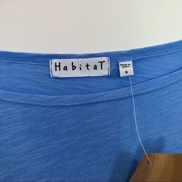 NEW ✨ Habitat Cuffed Boat-Neck Top In Vista Blue Small - Picture 3 of 9